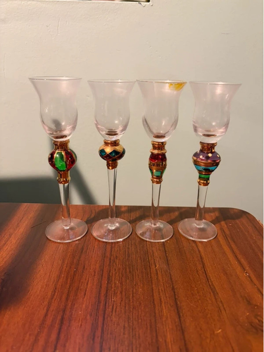 Artland Splendor Jeweled Cordial Liqueur Glasses Set of 4 Handcrafted
